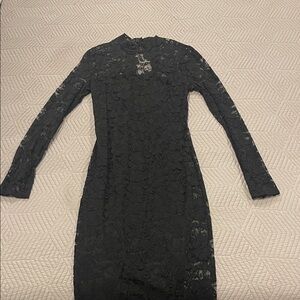 The Vintage Shop Black Lace Midi Dress